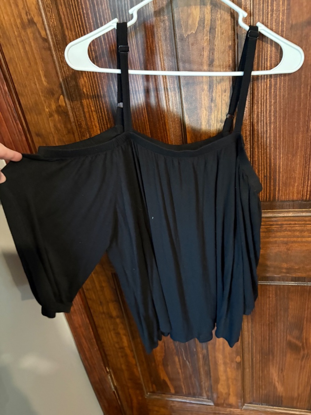 Torrid size 1 black top off the shoulder with straps, worn twice